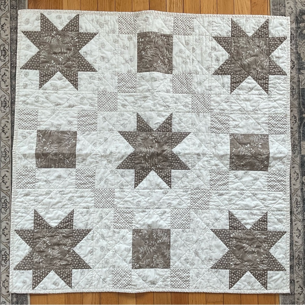 Neutral Lap Quilt / Baby Quilt 36” x 36”